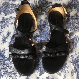 Balenciaga Arena Black Leather Studded Sandals